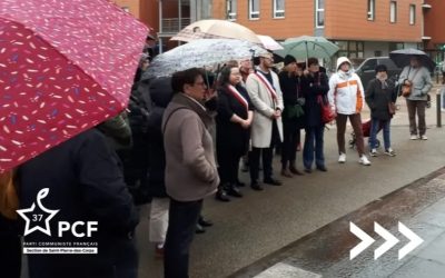 Commémoration pour honoré la mémoire des 231 femmes déportées du convoi du 24 janvier 1943 à Saint-Pierre-des-Corps