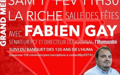 Conférence sur la paix le samedi 1er février avec Fabien Gay, sénateur et directeur du journal l’Humanité